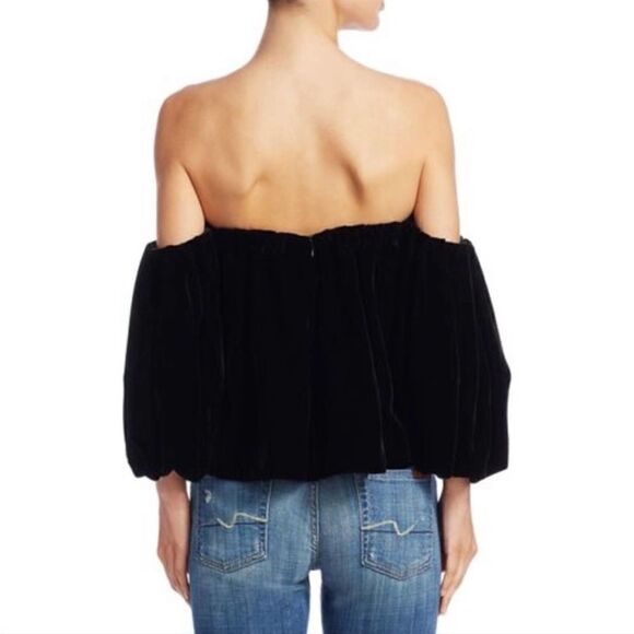 Elizabeth & James Designer Label Cropped Velvet Off Shoulder Top - size 10 NEW - Picture 6 of 8